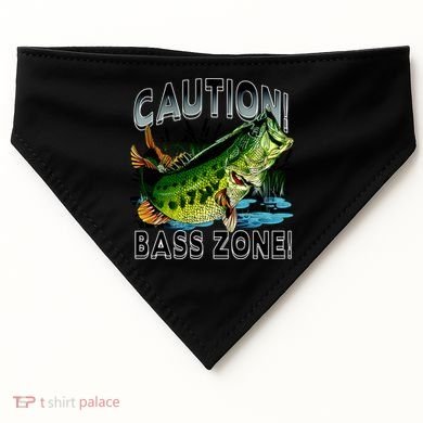 Caution Bass Zone Fishing USA-Made Doggie Bandana