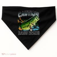 Caution Bass Zone Fishing USA-Made Doggie Bandana thumb 0