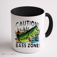 Caution Bass Zone Fishing Coffee Mug thumb 1