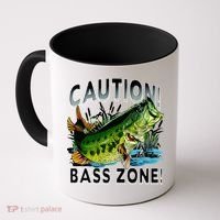 Caution Bass Zone Fishing Coffee Mug thumb 0