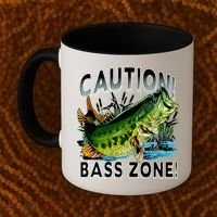 Caution Bass Zone Fishing Coffee Mug thumb 2