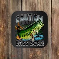 Caution Bass Zone Fishing Coaster thumb 0