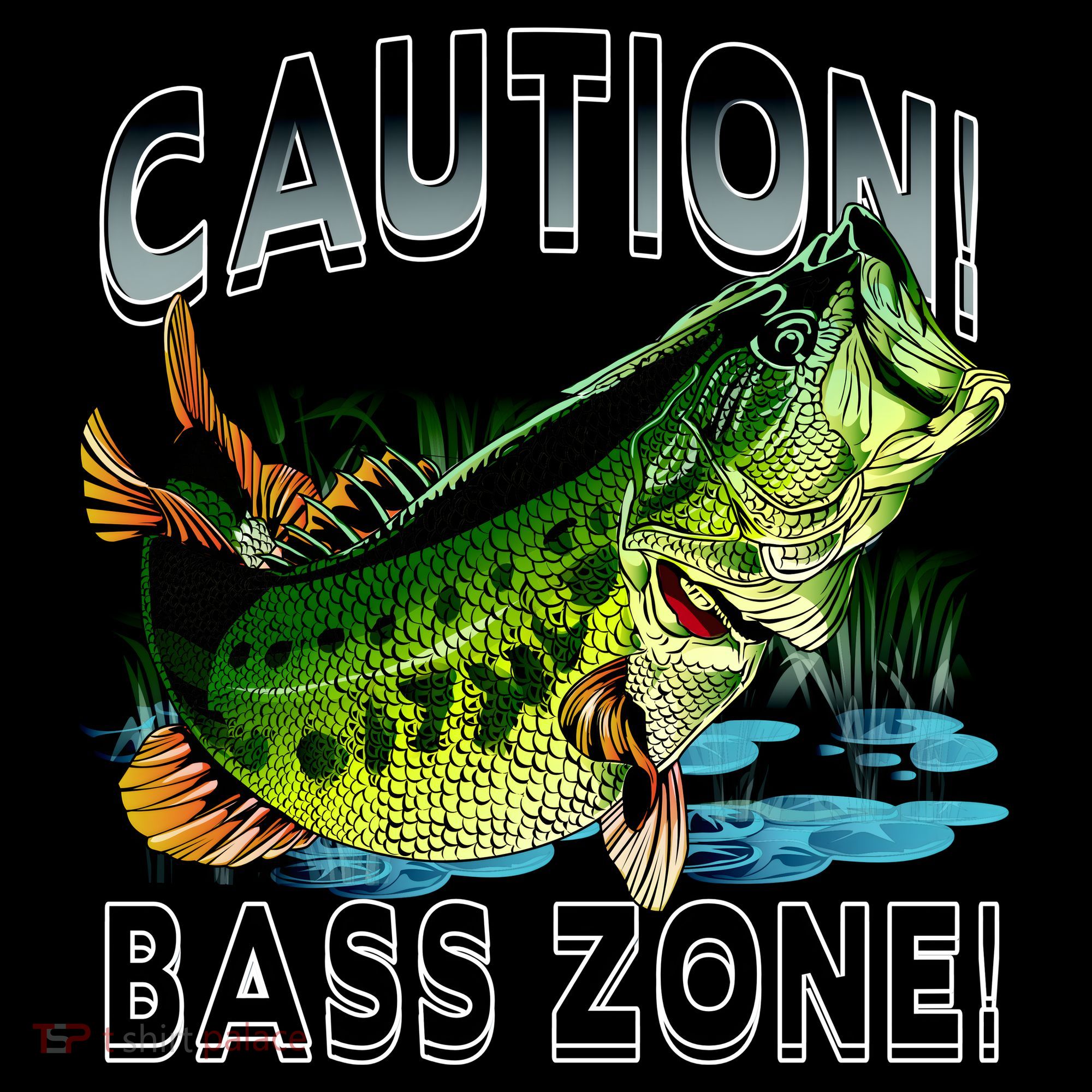 Caution Bass Zone Fishing Coaster