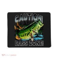 Caution Bass Zone Fishing Mousepad thumb 0