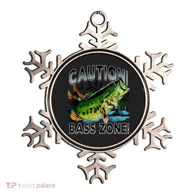 Caution Bass Zone Fishing Ornament
