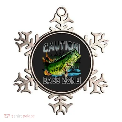Caution Bass Zone Fishing Ornament