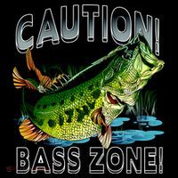 Caution Bass Zone Fishing Ornament thumb 1