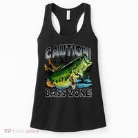 Caution Bass Zone Fishing Women's Tank Top thumb 0
