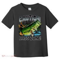 Caution Bass Zone Fishing Toddler T-Shirt thumb 0