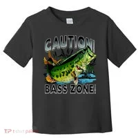 Caution Bass Zone Fishing Toddler T-Shirt thumb 0