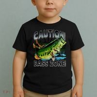 Caution Bass Zone Fishing Toddler T-Shirt thumb 2