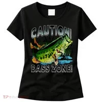 Caution Bass Zone Fishing Women's T-Shirt thumb 0