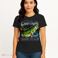 Caution Bass Zone Fishing Women's T-Shirt thumb 4