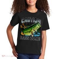 Caution Bass Zone Fishing Kids T-Shirt thumb 2