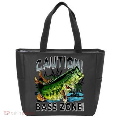 Caution Bass Zone Fishing Tote Bag