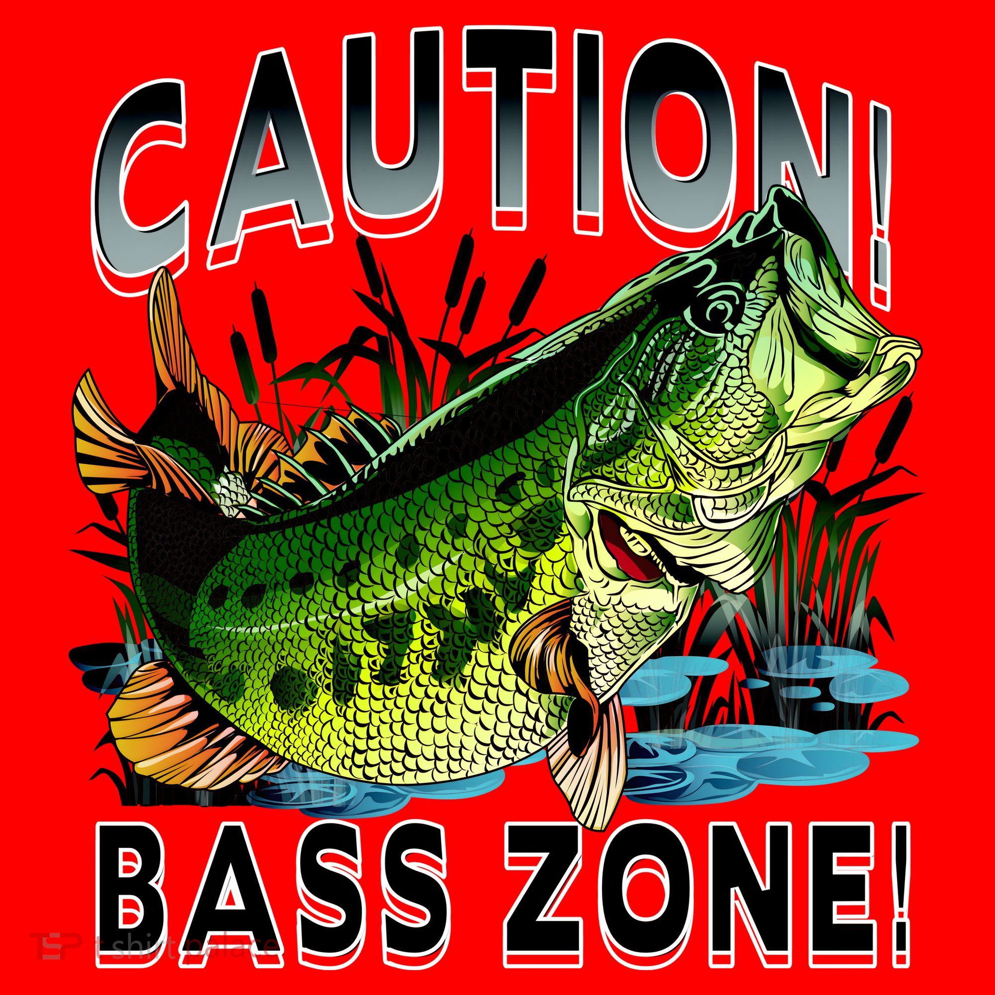 Caution Bass Zone Fishing Santa Hat