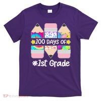 Cute Colorful 100 Days Of 1st Grade T-Shirt thumb 0