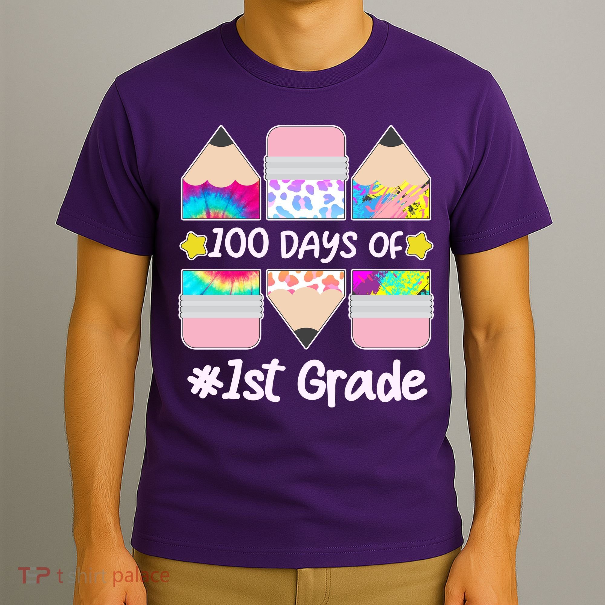 Cute Colorful 100 Days Of 1st Grade T-Shirt