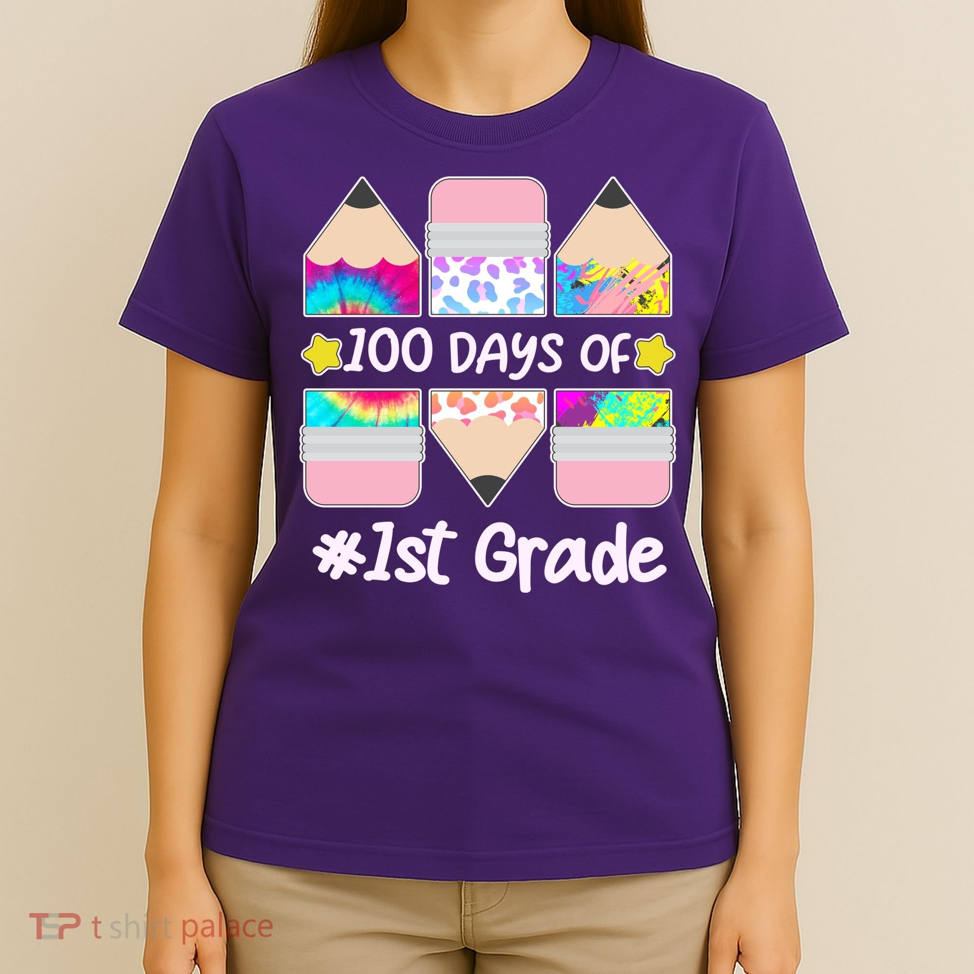 Cute Colorful 100 Days Of 1st Grade T-Shirt