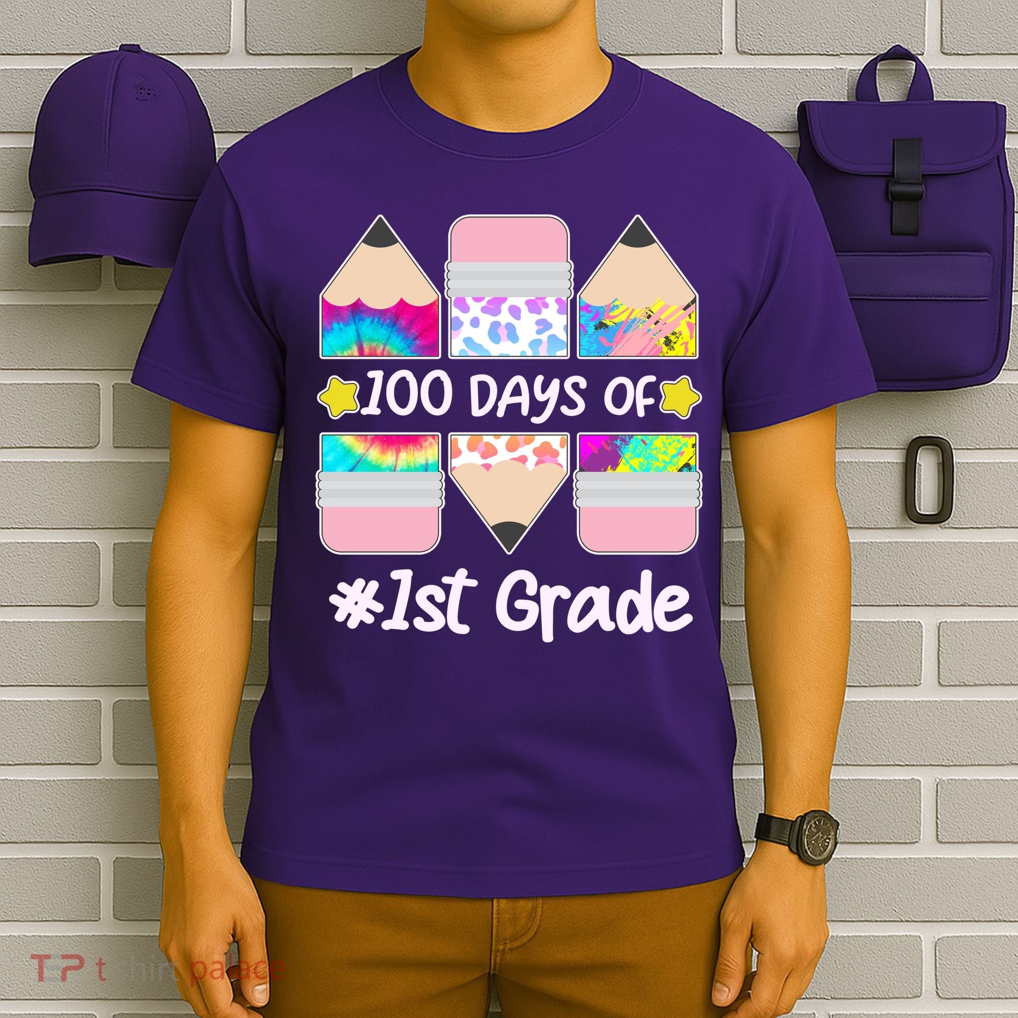 Cute Colorful 100 Days Of 1st Grade T-Shirt