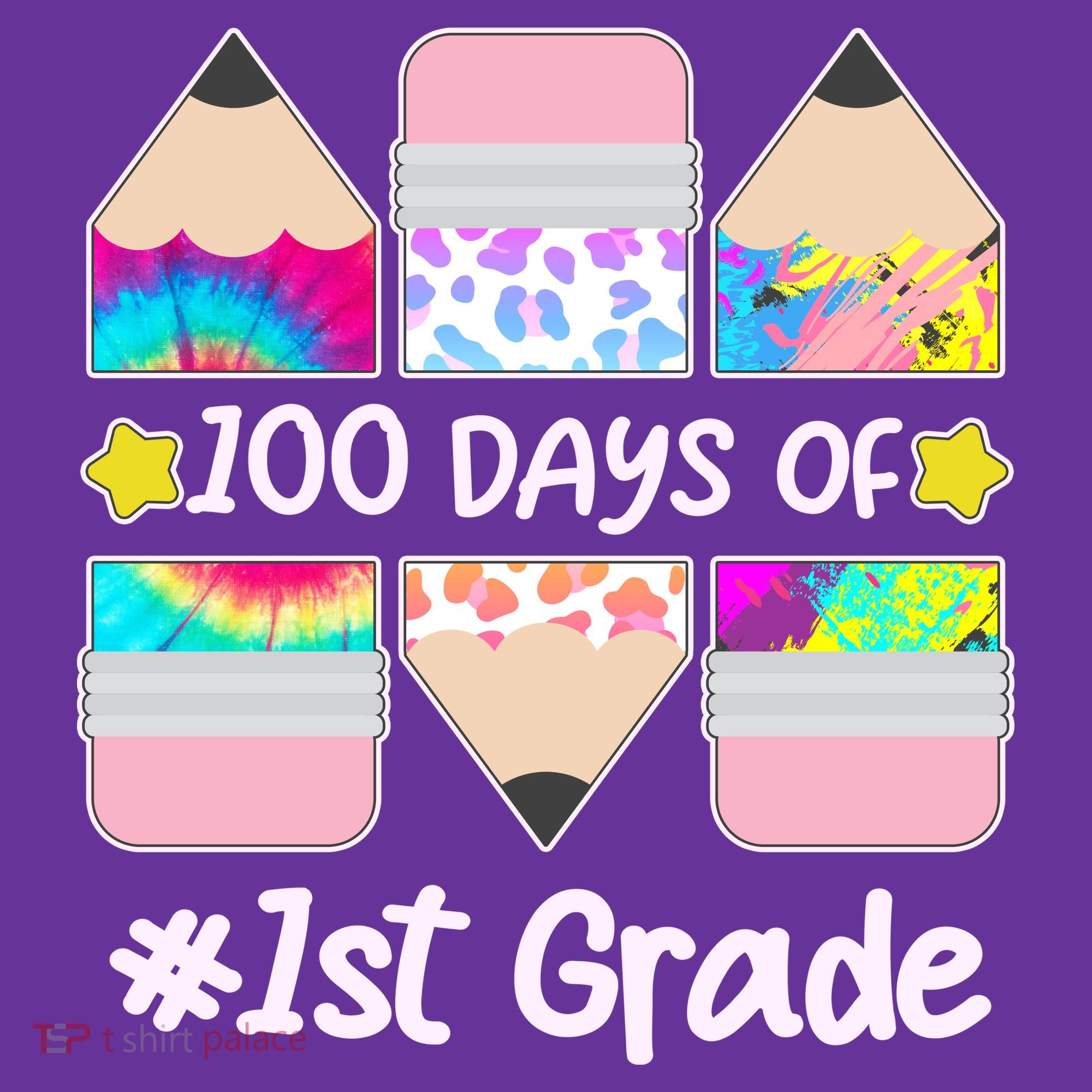 Cute Colorful 100 Days Of 1st Grade T-Shirt