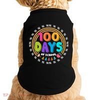 Cute Cool 100 Days Of School Pencil Emblem Doggie Tank thumb 0
