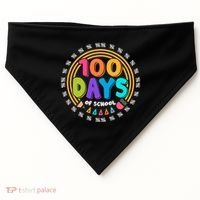 Cute Cool 100 Days Of School Pencil Emblem USA-Made Doggie Bandana thumb 0