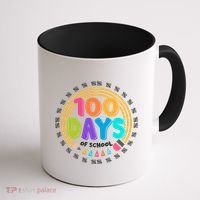 Cute Cool 100 Days Of School Pencil Emblem Coffee Mug thumb 1