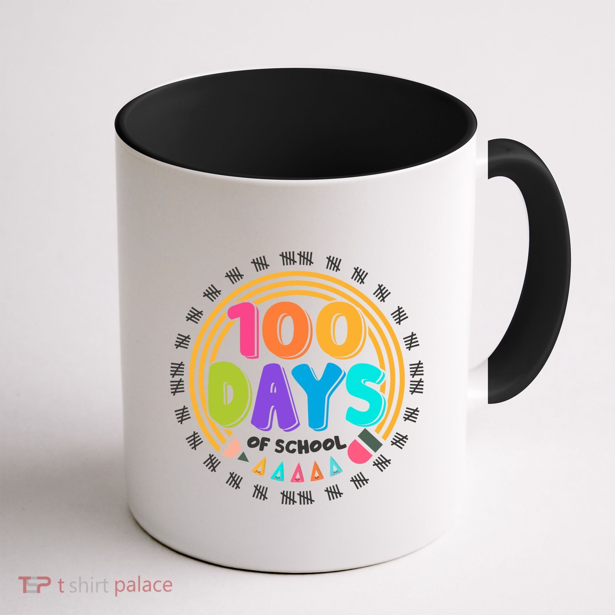 Cute Cool 100 Days Of School Pencil Emblem Coffee Mug