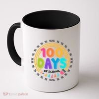 Cute Cool 100 Days Of School Pencil Emblem Coffee Mug thumb 0