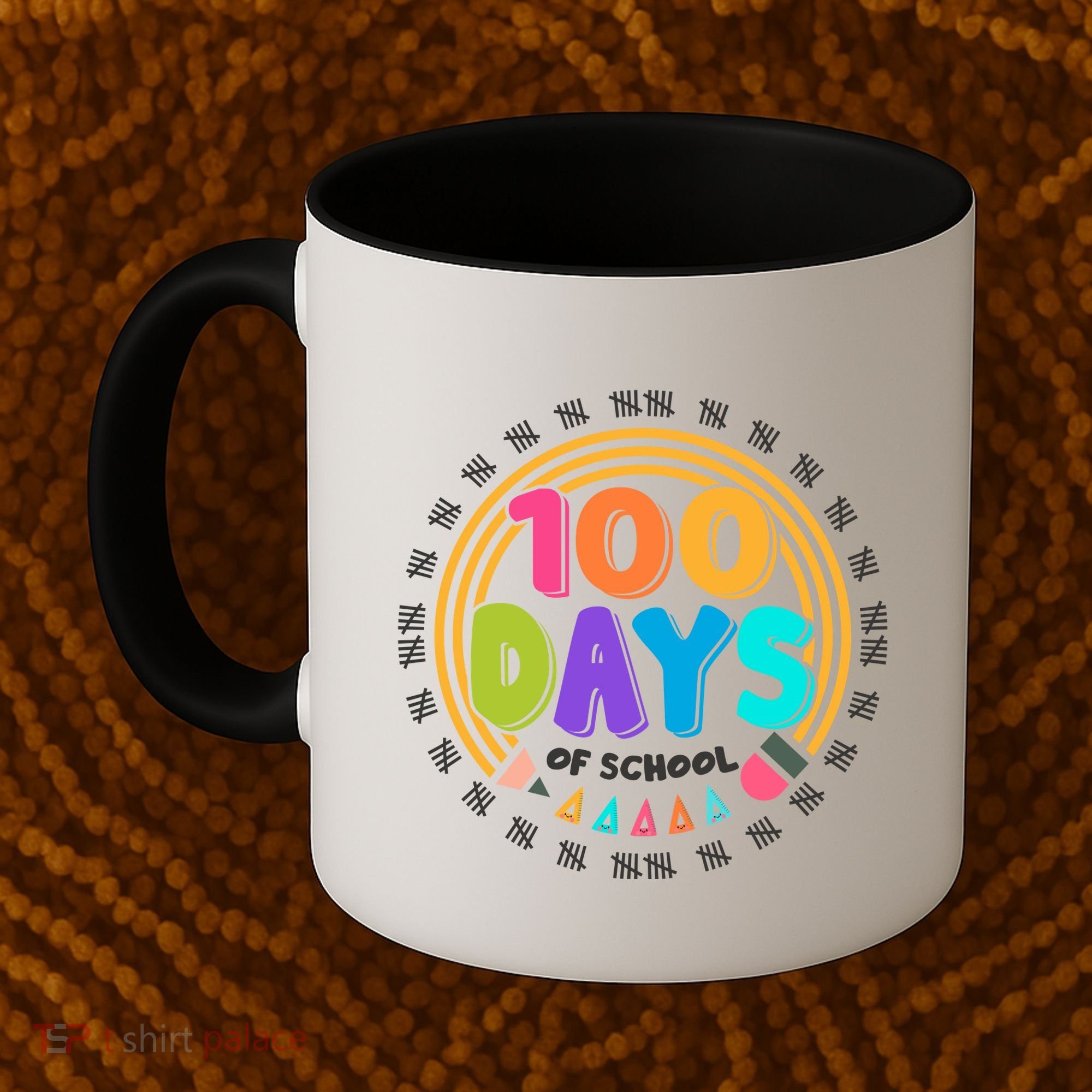 Cute Cool 100 Days Of School Pencil Emblem Coffee Mug