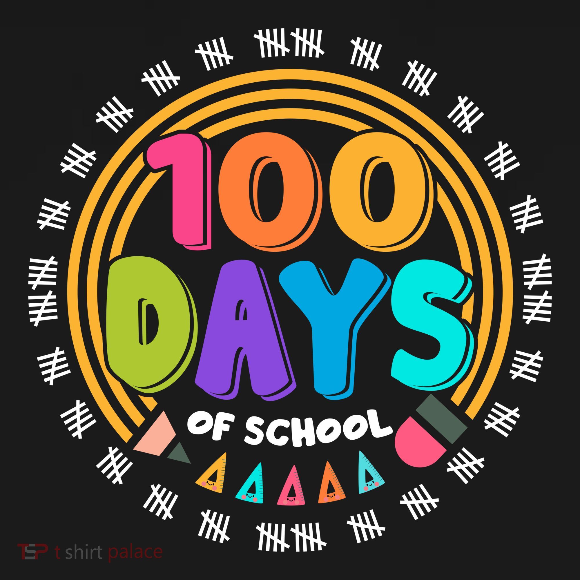 Cute Cool 100 Days Of School Pencil Emblem Women's Hoodie