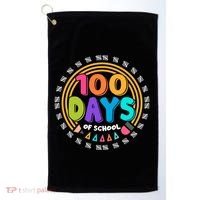 Cute Cool 100 Days Of School Pencil Emblem Golf Towel thumb 0