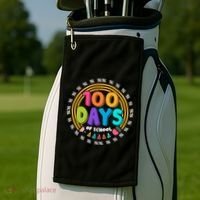 Cute Cool 100 Days Of School Pencil Emblem Golf Towel thumb 2