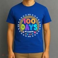 Cute Cool 100 Days Of School Pencil Emblem T-Shirt thumb 3