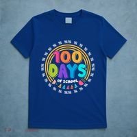 Cute Cool 100 Days Of School Pencil Emblem T-Shirt thumb 5