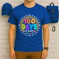 Cute Cool 100 Days Of School Pencil Emblem T-Shirt thumb 6