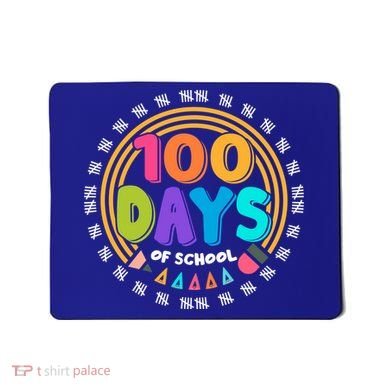 Cute Cool 100 Days Of School Pencil Emblem Mousepad