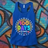 Cute Cool 100 Days Of School Pencil Emblem Women's Tank Top thumb 3