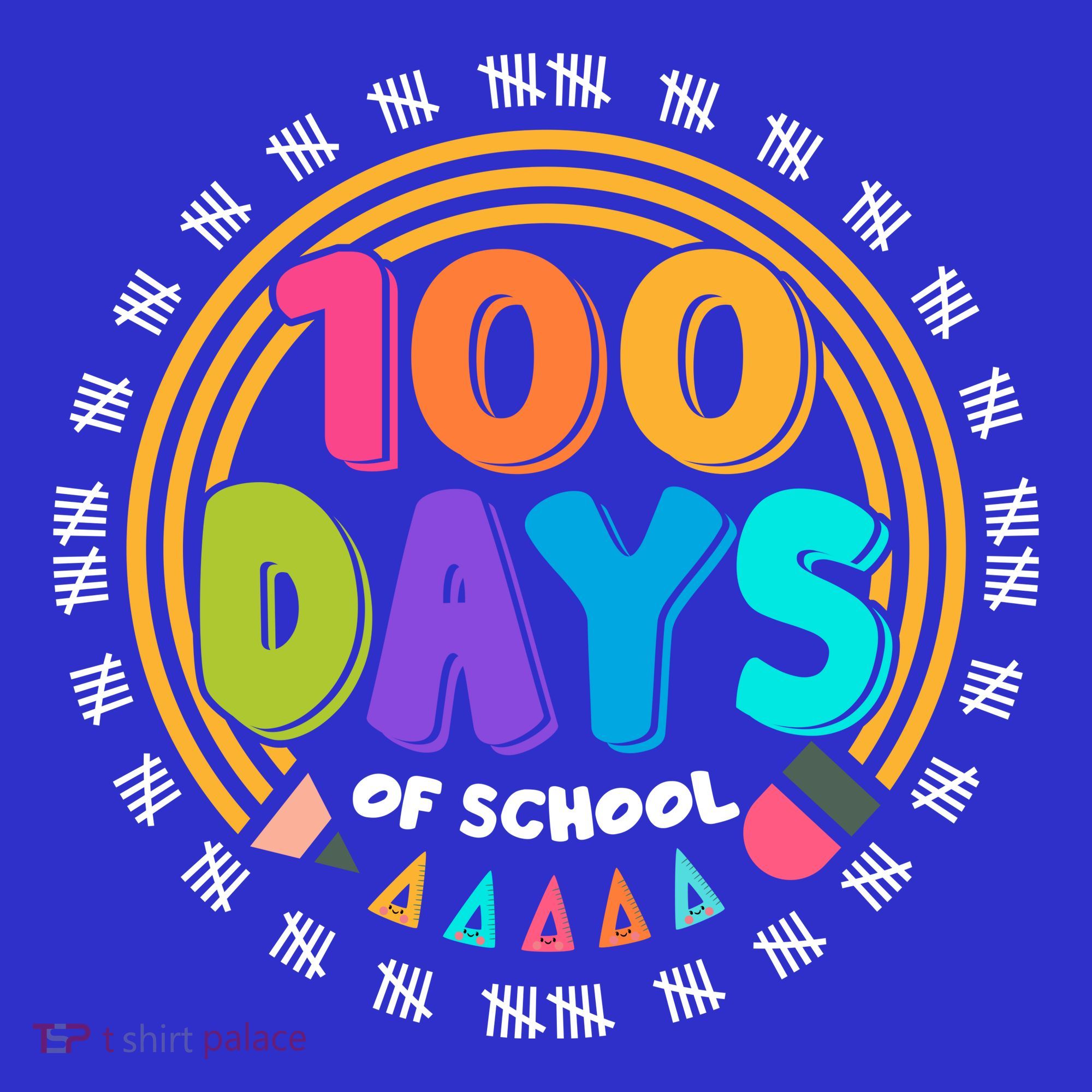 Cute Cool 100 Days Of School Pencil Emblem Women's Tank Top