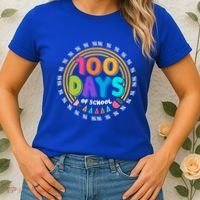 Cute Cool 100 Days Of School Pencil Emblem Women's T-Shirt thumb 2