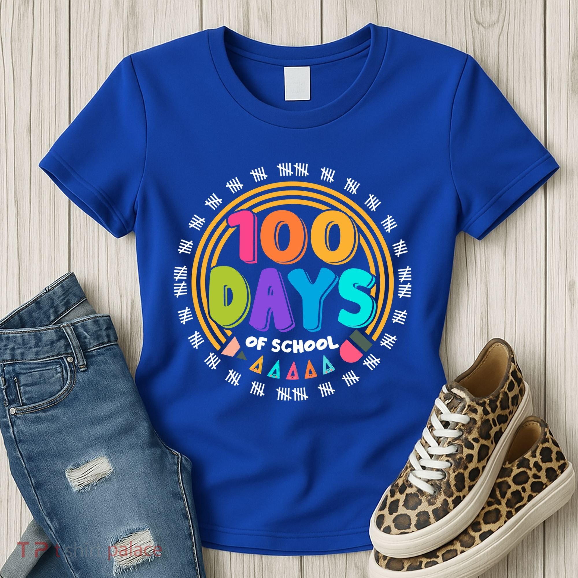 Cute Cool 100 Days Of School Pencil Emblem Women's T-Shirt
