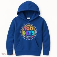 Cute Cool 100 Days Of School Pencil Emblem Kids Hoodie thumb 0