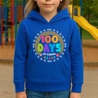 Cute Cool 100 Days Of School Pencil Emblem Kids Hoodie thumb 3