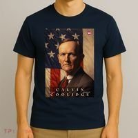 Calvin Coolidge 30th President Of The United States Portrait T-Shirt thumb 3