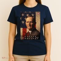 Calvin Coolidge 30th President Of The United States Portrait T-Shirt thumb 4