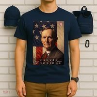 Calvin Coolidge 30th President Of The United States Portrait T-Shirt thumb 6