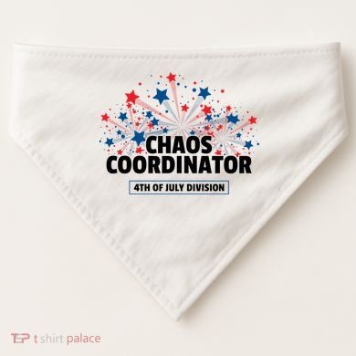 Chaos Coordinator 4th Of July Divison Fireworks USA-Made Doggie Bandana