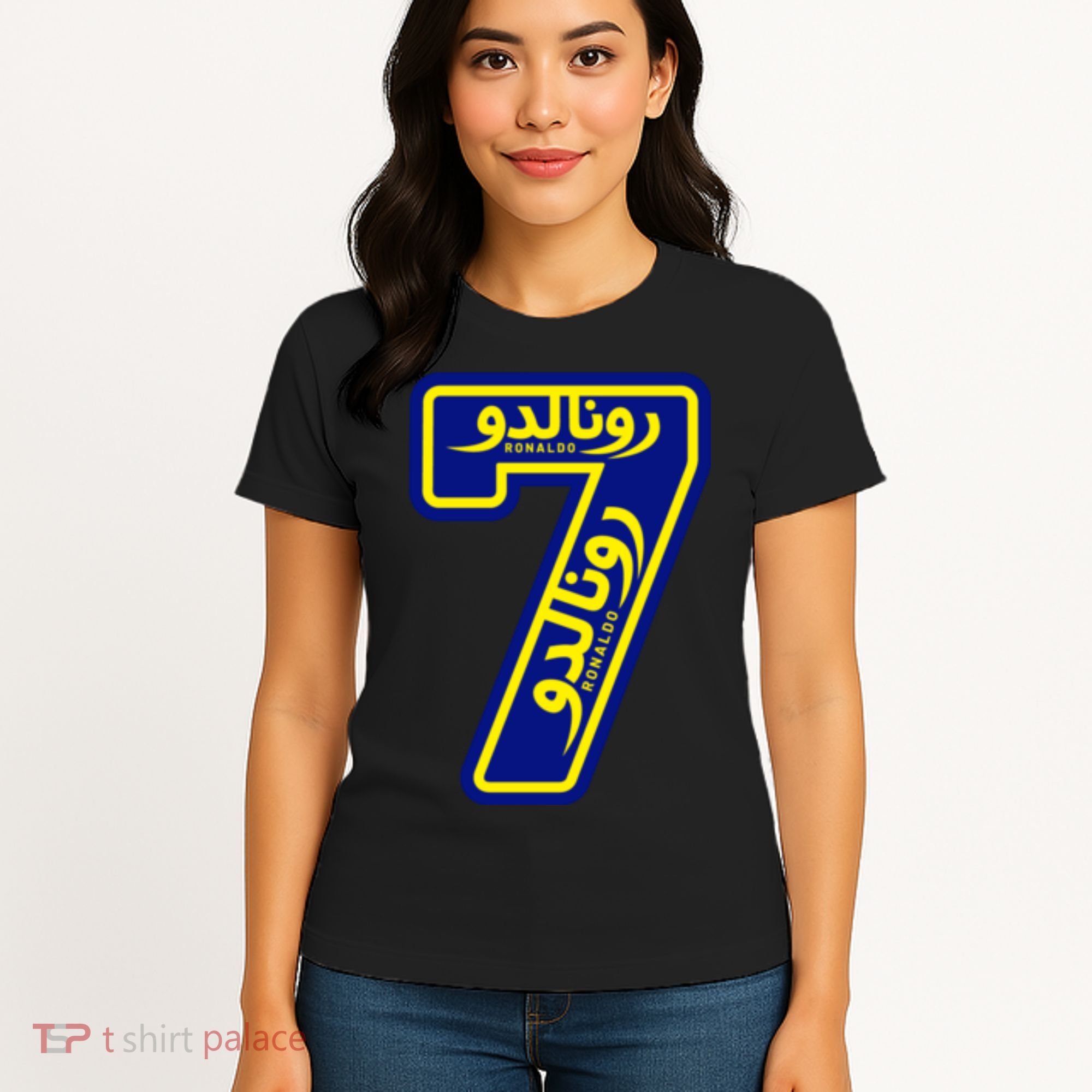 Cool Cristiano 7 Al Nassr Soccer Player Jersey In Arabic And English Women's T-Shirt