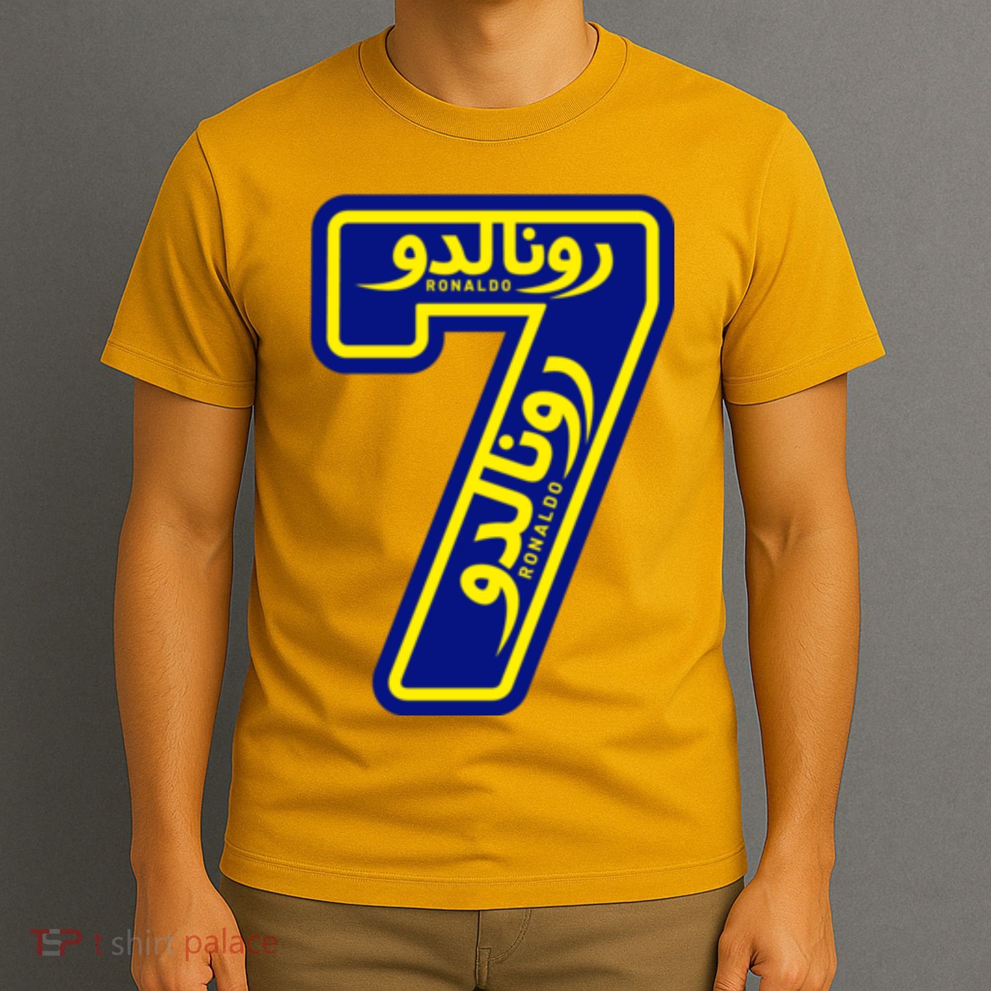 Cool Cristiano 7 Al Nassr Soccer Player Jersey In Arabic And English T-Shirt
